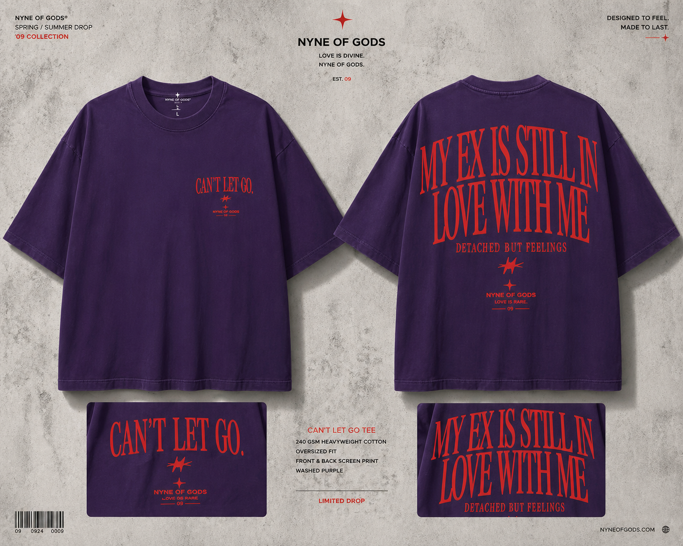 Nyne of Gods “Can’t Let Go” Oversized T-Shirt.