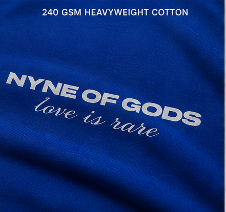 Nyne of Gods “Love Is Rare” Sunflower Oversized Tee – 240 GSM Premium Heavyweight