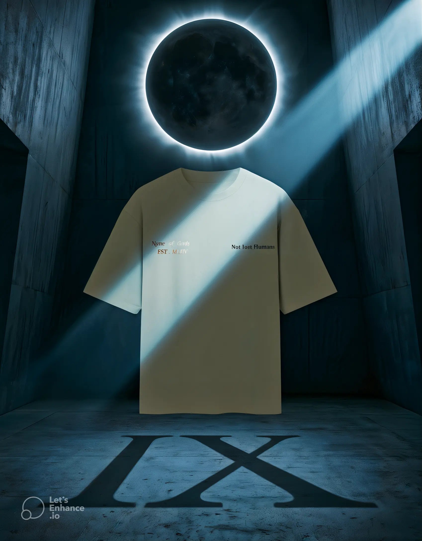 NYNE OF GODS Not Just Humans Oversized Beige Tee – Premium Cotton. Nyne of gods