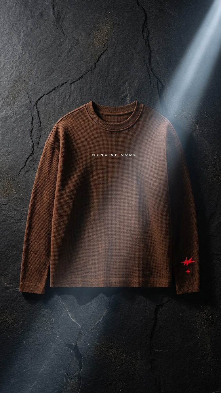 Nyne of Gods - Silent Signal Oversized Waffle Knit Tshirt.