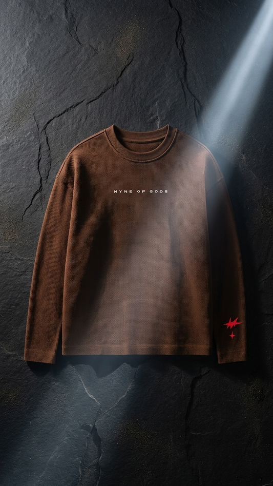 Nyne of Gods - Silent Signal Oversized Waffle Knit Tshirt.