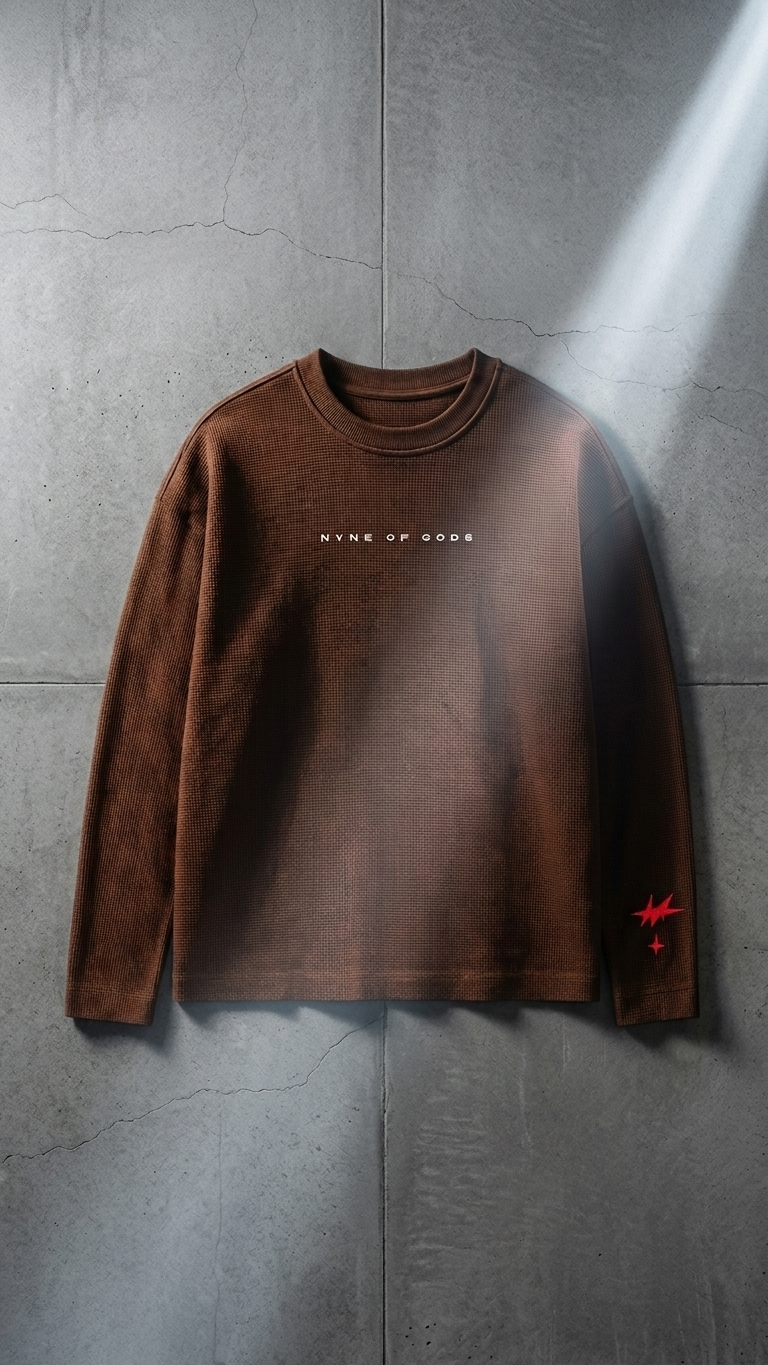 Nyne of Gods - Silent Signal Oversized Waffle Knit Tshirt.
