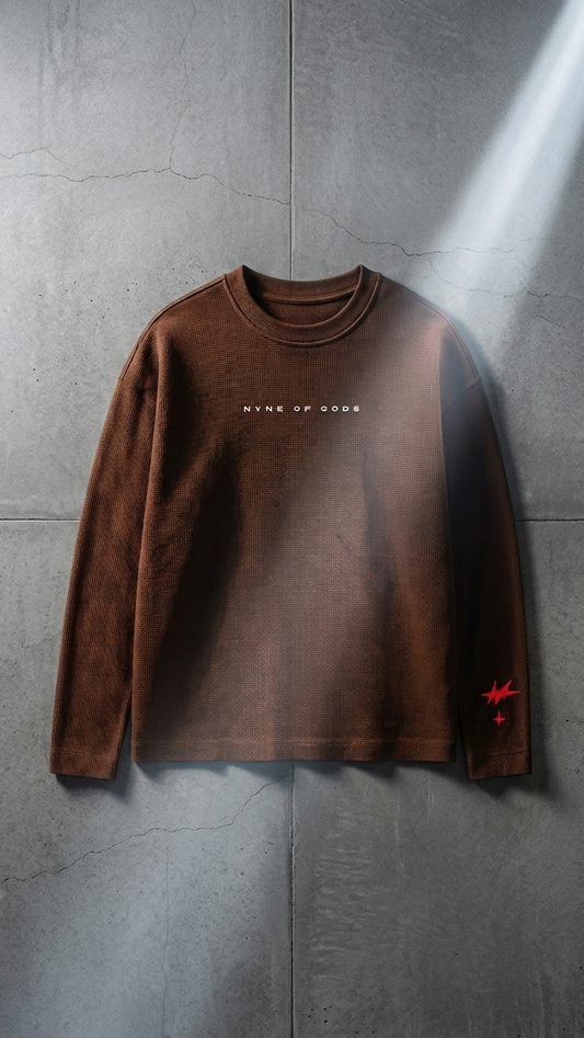 Nyne of Gods - Silent Signal Oversized Waffle Knit Tshirt.