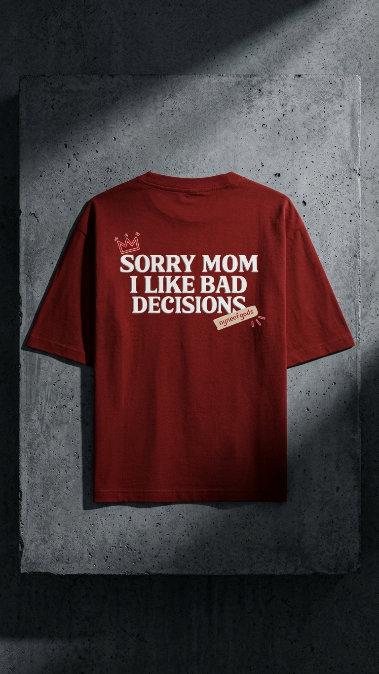 "Bad Decisions" Heavyweight Oversized Tee.