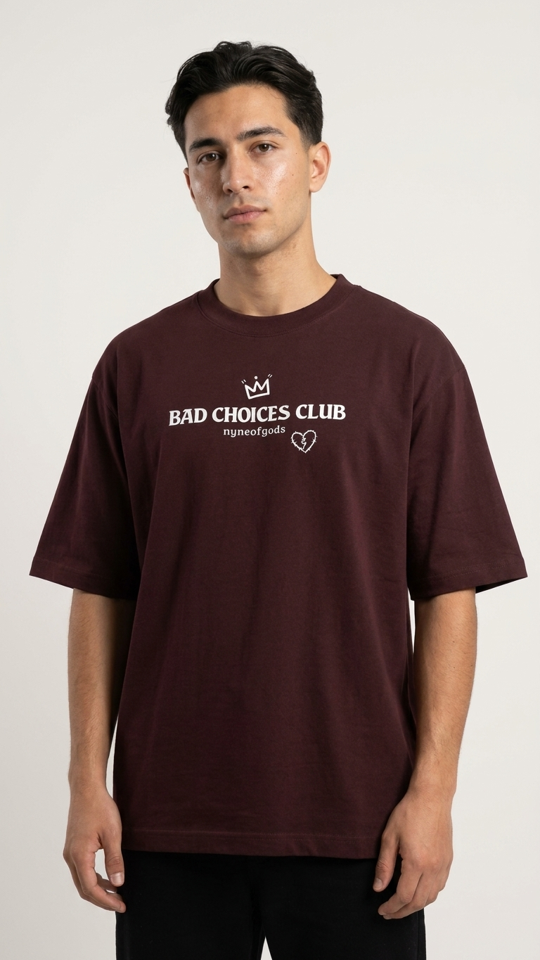 "Bad Decisions" Heavyweight Oversized Tee.