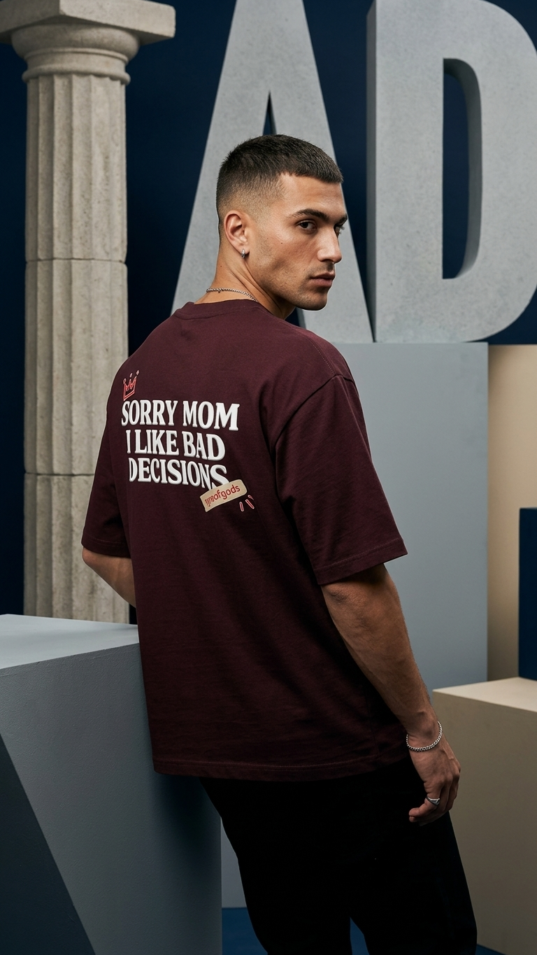 "Bad Decisions" Heavyweight Oversized Tee.