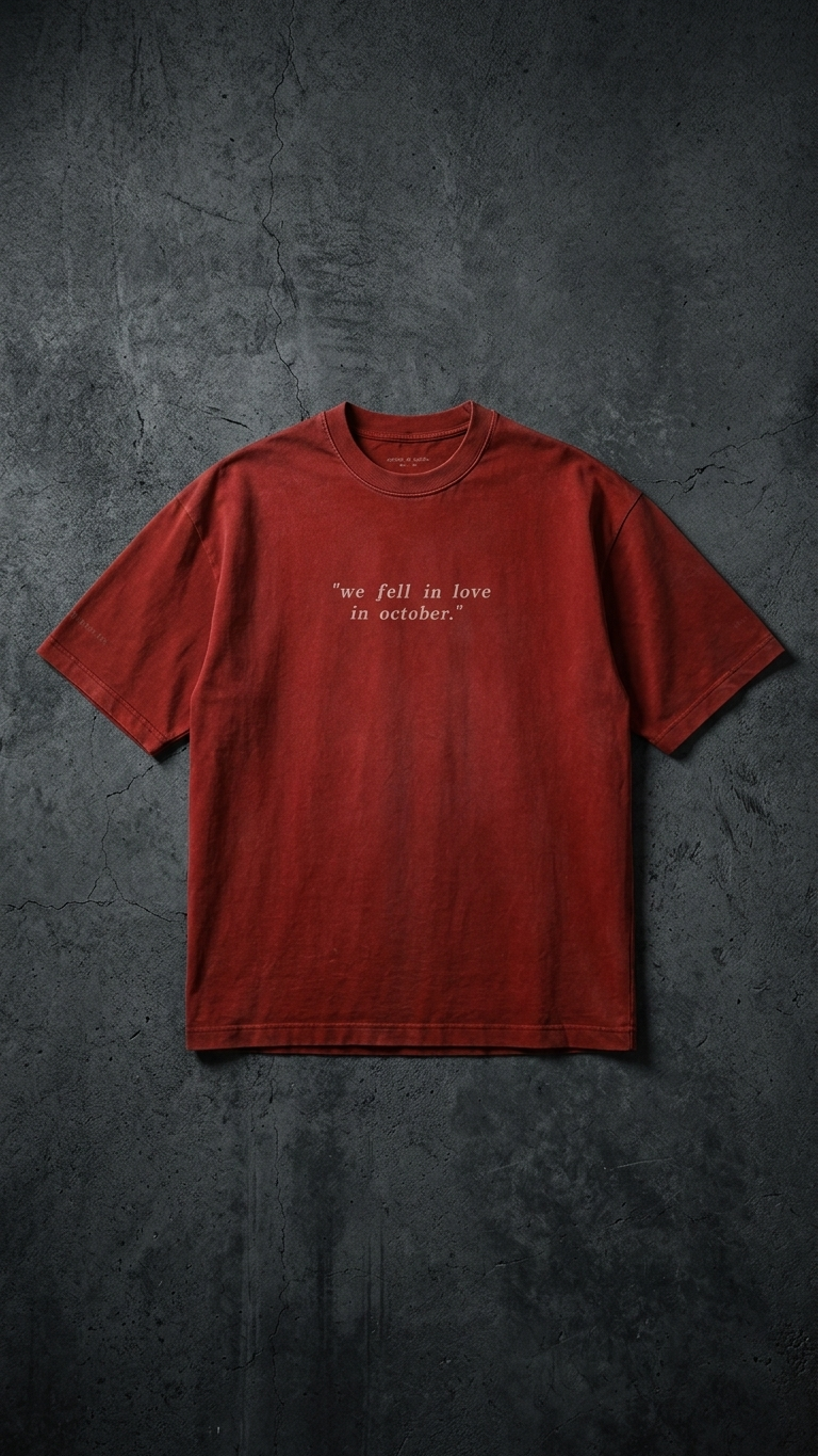NYNE OF GODS — “LOVE DROP” HEAVYWEIGHT Oversized T-SHIRT (RED)