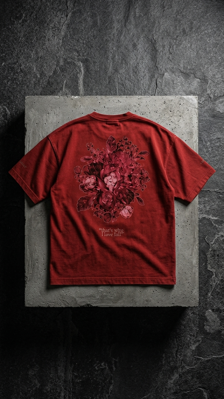 NYNE OF GODS — “LOVE DROP” HEAVYWEIGHT Oversized T-SHIRT (RED)